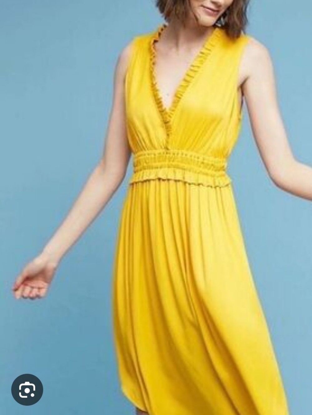ANTHROPOLOGIE MAEVE I XS (S) La Habana Sleevless Midi Dress I yellow I $225
